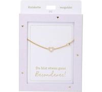 Depesche Collier pour femme avec pendentif en forme de cœur, argenté ou doré, réglable de 42 à 47 cm, disponible en différentes variantes avec symboles, lettres ou signes du zodiaque, Filigran, Acier