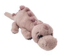 Depesche Dino World - Doudou Dino couché, Marron Clair | Dinosaure en peluche avec fourrure douce, yeux argentés scintillants et mignons secs - Environ Peluche de 50 cm, 14348