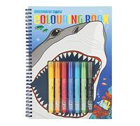 Depesche- Livre de coloriage avec 7 feutres, Dino World Underwater, Environ 27 x 20,6 x 2,5 cm, 7300, Multicolore