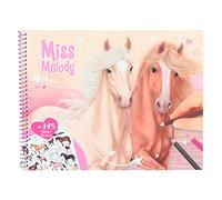 Depesche Miss Melody 12479 Livre de coloriage avec motifs de chevaux fantastiques 44 pages avec de nombreux autocollants pailletés