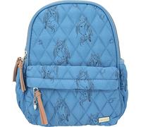 Depesche Miss Melody Blue Quilt 12026 Sac à dos pour enfant avec motif cheval et coutures matelassées Bleu pâle avec bretelles réglables