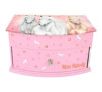 Depesche Boîte à bijoux Miss Melody Sundown 12404 – petite rose motif cheval, miroir & charnière