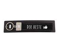 Depesche- Porte-clés à Passants en Feutre, avec Finition en métal gravée et Impression emblématique, Le Meilleur, Gris foncé, Environ 18,7 x 4,4 x 1 cm, 10054766, Noir
