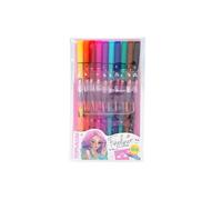 Depesche TOPModel 11500 Lot de 10 stylos et 2 pochoirs, 10 couleurs différentes, idéal pour l'écriture, le dessin et l'écriture à la main