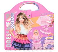 Depesche TOPModel 12379 Dress Me Up Collage Livre de coloriage avec 20 pages pour la conception de tenues, livre à spirales avec modèles pré-imprimés, motifs de tissu et autocollants