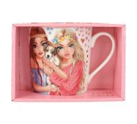 Depesche TOPModel 12907 Velo Fleur Tasse en porcelaine avec anse Motif fleurs et or Env. 300 ml