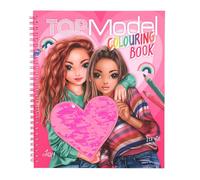 Depesche TOPModel 12977 Livre de coloriage avec design à paillettes, 40 motifs de modèles, pour créer de manière créative, avec feuille d'autocollants