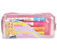 Depesche TOPModel 3555 Lot de 4 stylos Decomarker Fluo Couleurs : rose, orange, bleu clair et jaune, multicolore
