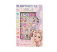 Depesche 12819 TOPModel Beauty and autocollants fluo, différents designs, 24 ongles artificiels aplatis en plusieurs tailles, Multicolor, Variety Pack