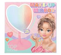 Depesche 12928 TOPModel Beauty and Maquillage Rose en Forme de cœur, avec Bord Lumineux LED, y Compris Un Support à Bijoux comme Pied du Miroir, Multicolor, Taille Unique