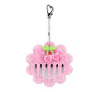 Depesche TOPModel Glow to Go - Mini-Peigne et Miroir Roses | Trousse de beauté rose effet nacré, avec pendentif en forme de cerise, chaîne en métal et mousqueton, 14233