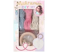 Depesche- TOPModel Kit de Bricolage macramé pour Filles avec 3 bobines de Corde, Boules, Anneaux en Bois et Peigne, idéal pour fabriquer des Porte-clés et des Attrape-rêves, 10863, coloré