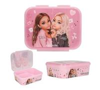 Depesche TOPModel MY BFF - 13412 - Boîte à déjeuner - Rose - Avec motif modèle et lots multicolores - Boîte à déjeuner avec 3 compartiments et couvercle à rabat