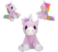 Depesche 11687 Ylvi - Peluche Licorne Violette, avec crinière Arc-en-Ciel, Peluche d'environ 21 cm avec Paillettes et détails argentés