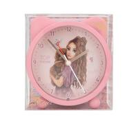 Depesche 13226 TOPModel Floral-Réveil en Rose pour Enfants, avec Motif Model et Oreilles, Horloge silencieuse avec Fonction lumière, Pile Incluse, Multicolor, Taille Unique