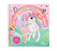 Depesche Ylvi 12579 Robe 24 Pages pour concevoir des Motifs Licorne et fée, Livre de coloriage avec 11 Feuilles d'autocollants, Multicolore, S