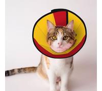 Depets Collier conique souple pour chien Motif drapeau espagnol Réglable Collier électrique pour chats, chatons, lapins, collier élisabéthain confortable