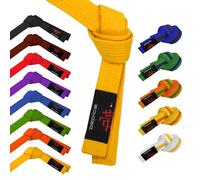 DEPICE Kampfsport Gürtel - Reine Baumwolle mit 7 Reihen Kraftvoller Poly-nähte Ceinture Unisexe, Jaune, 300 cm