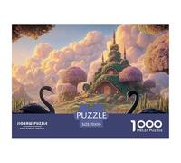 Depicting Black Swans 1000 Pièces Découpe Précise Puzzle Cloud Castle Vibrant Jigsaw Déco Maison pour Enfants 70x50cm/1000pcs