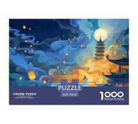 Depicts The Mid-Autumn Festival 1000 Pcs Carton Extra-épais Coffret De Puzzles Colorful Night Stimulant Et Éducatif Défi Unique Puzzles As Birthday Gifts 70x50cm/1000pcs