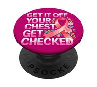 Dépistage Cancer du Sein Rubans Roses PopSockets PopGrip Adhésif