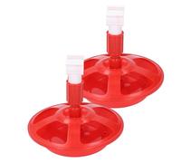 Depisuta 2 Emballage Automatique Chicken Waterer, PP Poulet Water Feeder for G3 / 4 Round Pipe, Plusieurs Compartiments Bol à Boire pour Les Poussins Ducks Breese Quail Bétail (Rouge)