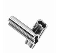 Depisuta 6 Tailles Double Tambour Crimp Fishing Copper Tube Sleeves Facile to Crimp for Wire Leader 100pcs for Big Game Fishing (1,6 mm * 10 mm)