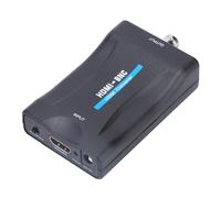 Depisuta Adaptateur de Convertisseur de Signal Vidéo et de Signal à BNC pour Les écrans NTSC/PAL, Matériau ABS, Couleur Noire, Adaptée aux Téléviseurs Réguliers et aux Joueurs VHS