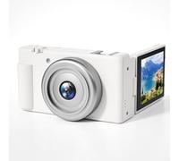 Depisuta Appareil Photo Numérique 5k pour La Photographie, Autofocus 80 MP, Zoom 18x, sans Miroir avec écran Rabattable 2,8 Pouces à 270° Et Flash LED Appareil Photo De Voyage (White)
