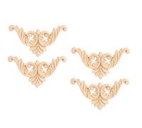 Depisuta Appliques de Bois Unacha pour Décoration de Meubles - Le Bois Applique une Fleur de 2 Tailles Sculptée, Facile à Peindre avec une Couleur Claire (8 * 8)