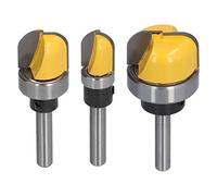 Depisuta Boîte à Noyau de Mèche à Nez Rond en Carbure, Modèle de Plateau de Bol, Coupe-bois avec Roulement, Tige de 1/4 Po (1-1/8 pouces + 3/4 pouces + 1/2 pouces)