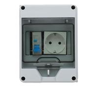 Depisuta Boîte de disjoncteur électrique, Boîte de distribution d'énergie murale montée en surface avec disjoncteur 16A 1P+N, de sortie transparente à l'épreuve de l'eau IP65