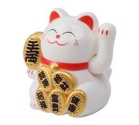 Depisuta Cat Chanceux à énergie Solaire, Mini Bras de Bonne Aventure avec énergie Solaire pour Le Décor du Bureau à Domicile (White)