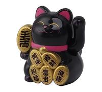 Depisuta Cat Chanceux à énergie Solaire, Mini Bras de Bonne Aventure avec énergie Solaire pour Le Décor du Bureau à Domicile (Black)