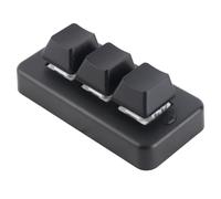 Depisuta Clavier Macro rétroéclairé RVB à 3 Touches avec Conception Ergonomique pour Les Jeux sur Ordinateur, Léger et Portable (Black)