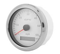 Depisuta Compteur de vitesse GPS 85 mm/3,35 pouces, écran LCD 0-96 km/h, rétroéclairage 7 couleurs, étanchéité IP67, pour voiture, camion (WHITE)
