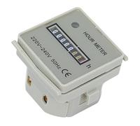 Depisuta Compteur Horaire Mécanique avec Voyant Lumineux, Compteur Horaire 0,3 W pour Générateurs, Compresseurs, Tronçonneuses, Conception Portable, Horloge Industrielle