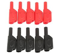 Depisuta Connecteurs de Bouchons de Bananier de 10pcs 4 Mm Entièrement Isolés pour Le Test électrique, Connecteur de Bougie Empilable Mâle pour Fil 14AWG