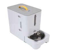 Depisuta Contenant De Stockage pour Aliments pour Animaux, Station d'alimentation pour Chats avec Fenêtre Transparente Et Bol en Acier Inoxydable Distributeur Hermétique pour Aliments (Grey)