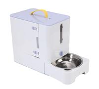 Depisuta Contenant De Stockage pour Aliments pour Animaux, Station d'alimentation pour Chats avec Fenêtre Transparente Et Bol en Acier Inoxydable Distributeur Hermétique pour Aliments (Bleu Clair)