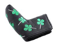 Depisuta Couvreur de Putter Lucky Four Leaf Clover Headcover Imperméable Durable pour Le Putter de Lame pour Les Passionnés PU Material Green (Black)