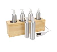 Depisuta Distributeur de Chauffe-Huile, Chauffe-Crème à Chauffage Rapide avec 6 Bouteilles D'huile Essentielle, avec Température Réglable, Dispositif de Chauffage de Crème de (Prise UE)