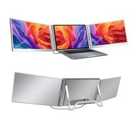 Depisuta Écran Triple, écran secondaire réglable de 15,6 Pouces, résolution 1920 x 1080 Extension d'écran Portable pour Ordinateur Portable pour Ordinateurs Portables de 12 à 18,5 Pouces