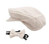 Depisuta Ensemble D'accessoires de Photographie pour bébé Nouveau-né avec Casquette Plate, Chapeau de Monsieur, Nœud Papillon, Tissu Unique pour Enfants de 0 à 1 Mois, adapté aux Occasions Formelles