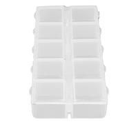 Depisuta Étui de Rangement à Grille Multi-Compartiments pour Bijoux et Travaux Manuels, Boîte de Rangement à Compartiments en Plastique Blanc avec Couvercle Amovible, Idéal pour les Amateurs de