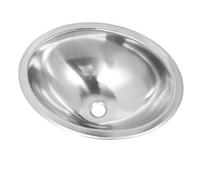 Depisuta Évier RV en Acier Inoxydable, évier à Bol Simple Ovale pour Caravane en Camping-car avec un Ensemble de Drain de l' pour Salle de Bain de Cuisine 17.56x13.62x5.91