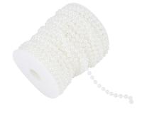 Depisuta EXQUISITE 6 Mm String Garland Pearl avec des Perles de 25 M, une Perle D'imitation D'abs pour la Décoration de Mariage, le Jour de Noël ou le Décor de Fenêtre (WHITE)