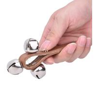 Depisuta Instrument de Percussion pour Enfants, 3 Cloches Jingle Handbell Shaker Bell Ring Toy, Clochette de Haute qualité pour Enfants D'âge Préscolaire, Métal Marron pour Cours de Musique