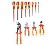 Depisuta Jeu de Tournevis et de Pinces Isolés, Ensemble D'outils D'électricien certifié VDE 12 Pièces 1000 V avec Pointes Fendues Phillips Magnétiques, Testeur de Tension, Pince
