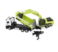 Depisuta Jouet de Camion de Construction, Jouet Excavateur avec Dépanneuse et Camion à Benne Basculante pour Enfants (Green)